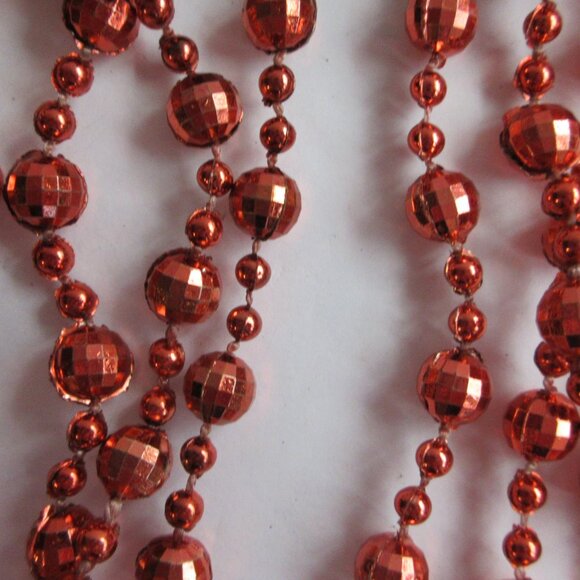 Bead Christmas Garland Red Faceted 9 Ft Vintage Christmas Decor NOS Lot of 3 - Picture 4 of 8